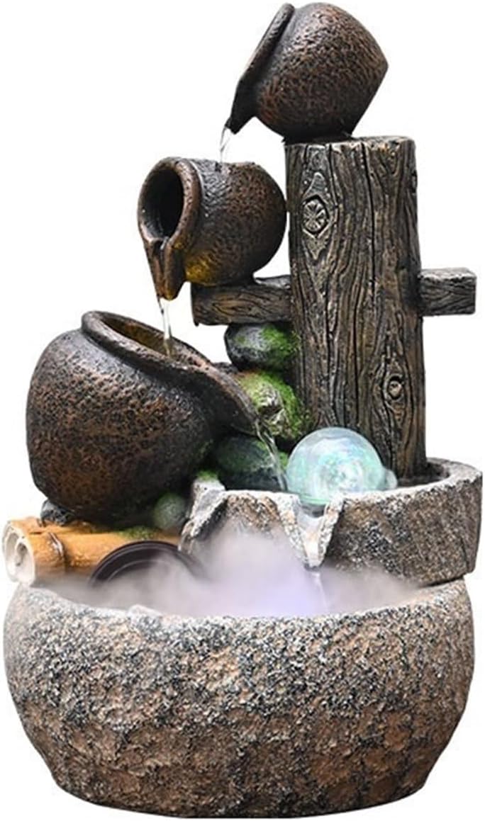 Tabletop Fountain Desktop Fountains Rockery and Flowing Water Desktop Ornaments Circulating Waterscape Decoration