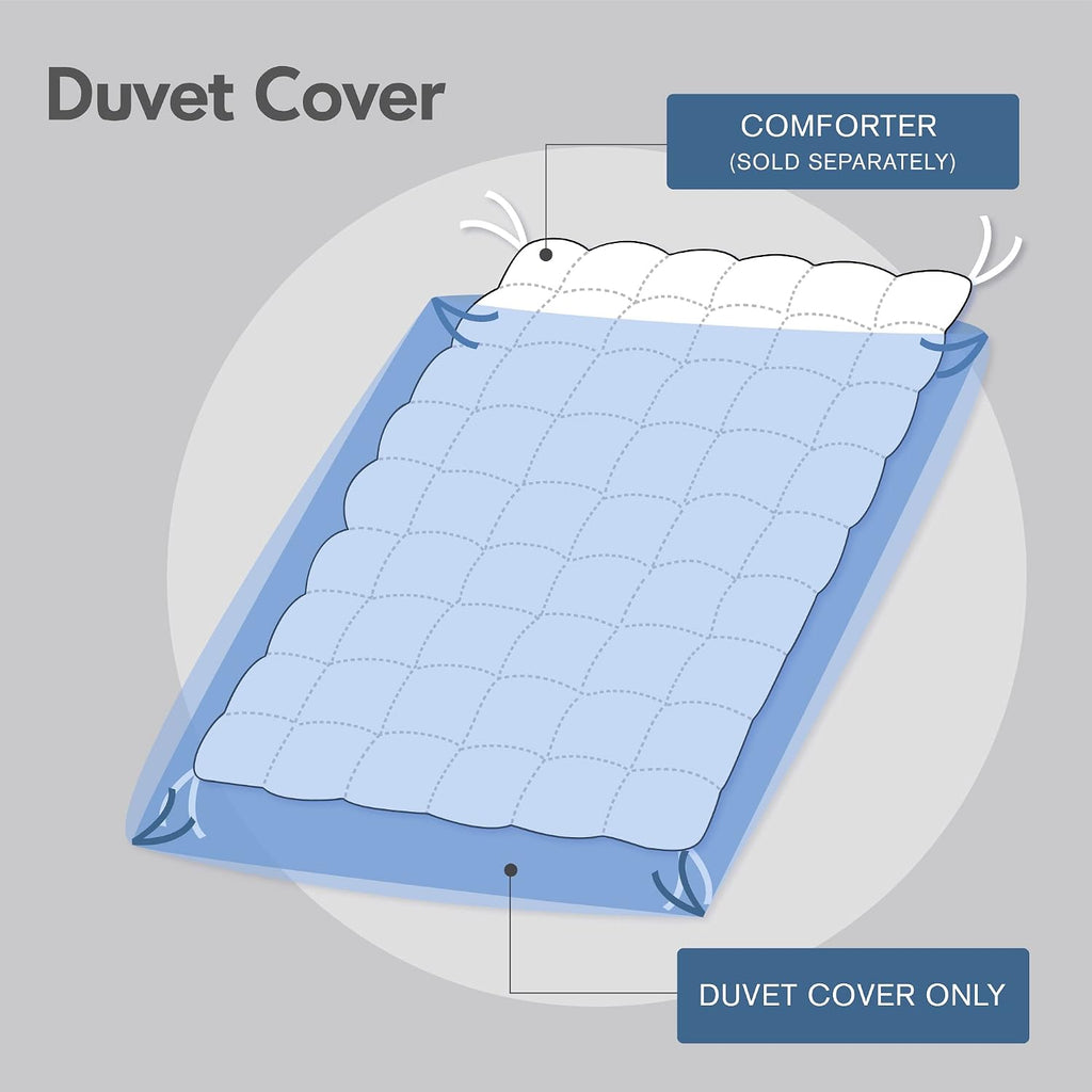 Harbor House 100% Cotton Duvet Cover, Ultra Soft, All Season Bedding Oversized Comforter Cover, Chelsea Paisley Blue King/Cal King (106'x90') 3 Piece