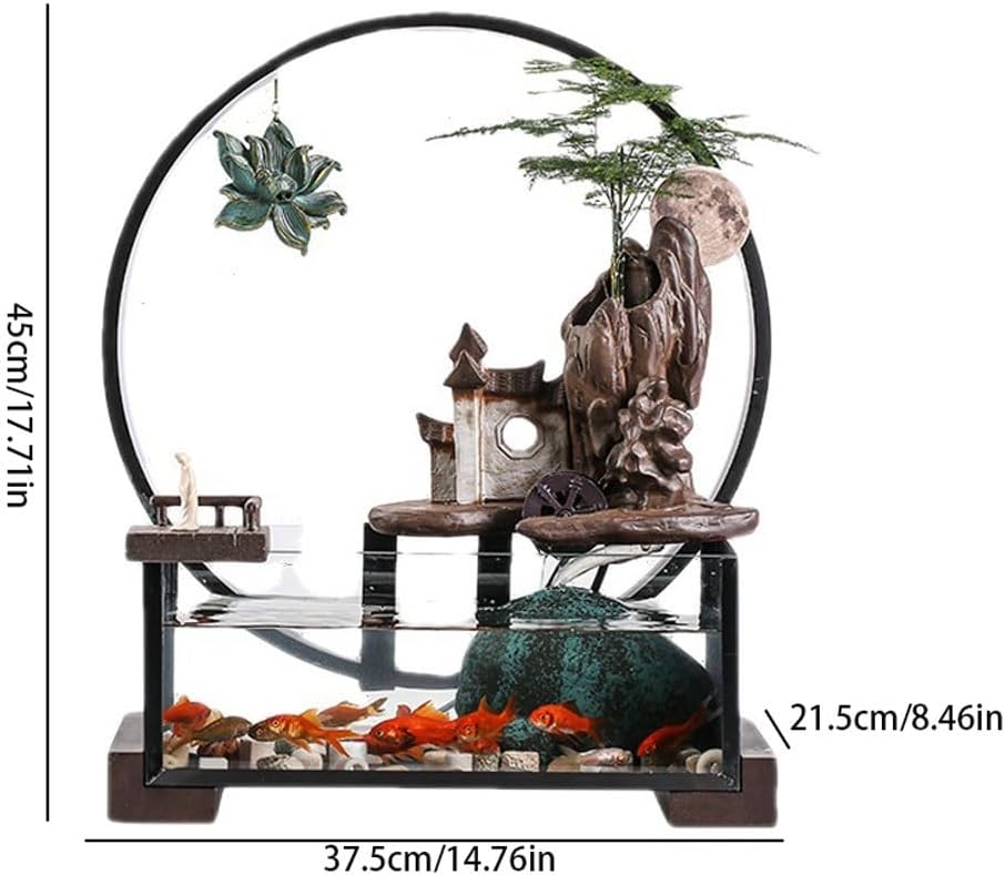 Waterfall Fountain Indoor Desktop Water Ornaments Living Room Office Home Decoration Circulating Fountain Fish Tank Table Top Water