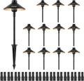 VEVOR 12 Pack Low Voltage Landscape Path Lights, 3W 210LM 12V-24VAC/DC Outdoor LED Pathway Lighting, 3000K Warm White Walkway Lights with Quick Connectors, IP66 Waterproof for Yard Garden Sidewalk