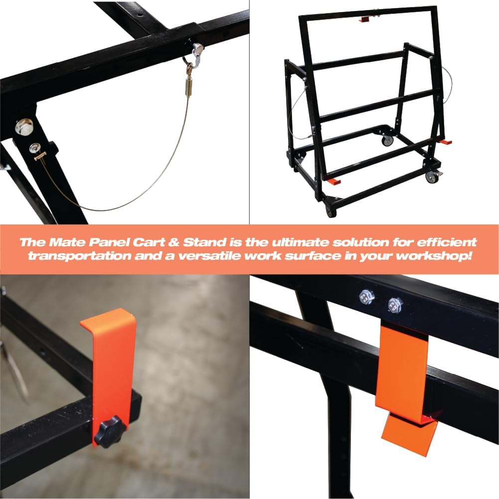 LAUCO Mate Panel Cart and Stand – Mobile Base Stand Contains Rubber Rolling 4' Casters – Mobile Workbench for Tools, Woodworking Tools and Accessories [87280]