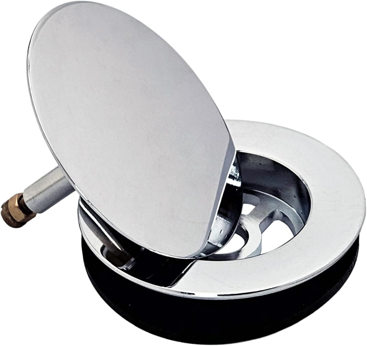 Westbrass D50P27TLERE-26 27' Cable Drive Bath Drain Trim with Rotary Overflow Cover Knob, Pop-Up Stopper and Poly Tubular Pipes & Fittings, Polished Chrome