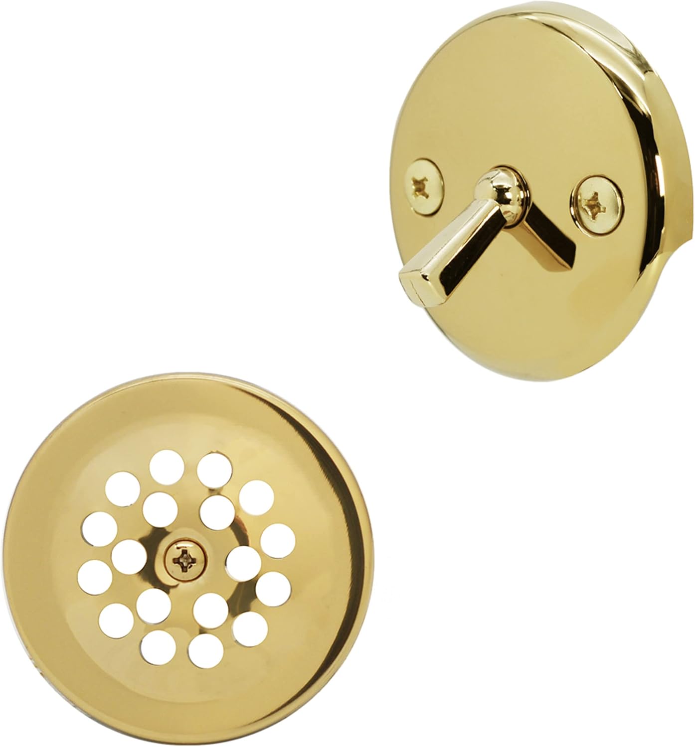 Westbrass A324-01 22-1/2' Bath Waste & Overflow Assembly with Trip Lever and Beehive Strainer Grid Drain, Polished Brass