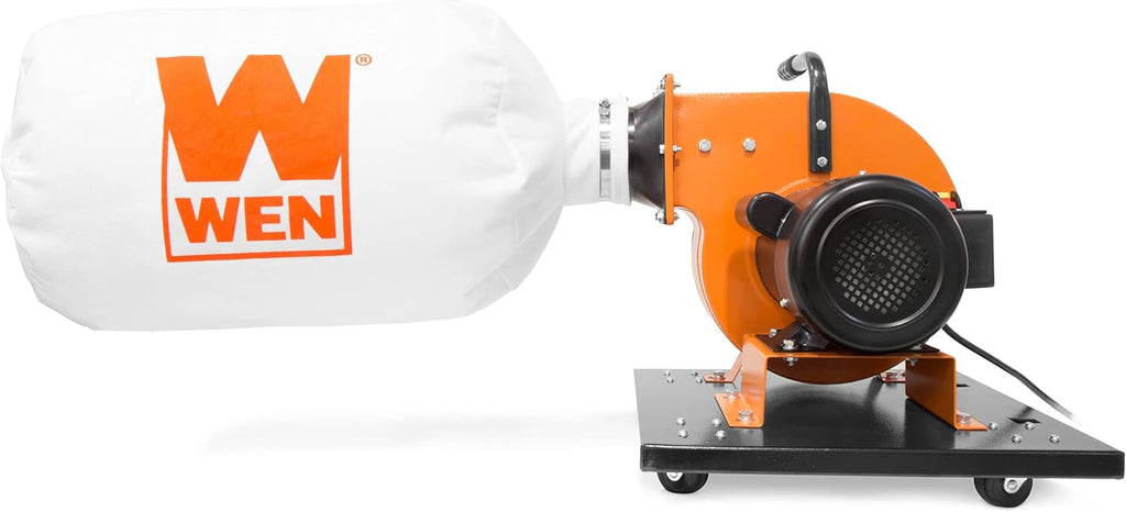 WEN Woodworking Dust Collector, 7.4-Amp Induction Motor with 15-Gallon Bag, Mobile Base, and Optional Wall Mount (DC3474)
