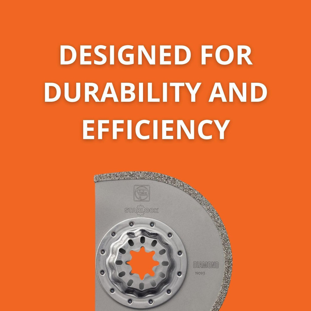 Fein Starlock Diamond Segmented Saw Blade for MultiMaster Tools - Precise Marble, Epoxy Resin and Pozzolan Grout Removal, 3-17/32' Diameter, 3/32' Kerf, 5-Pack - 63502166230