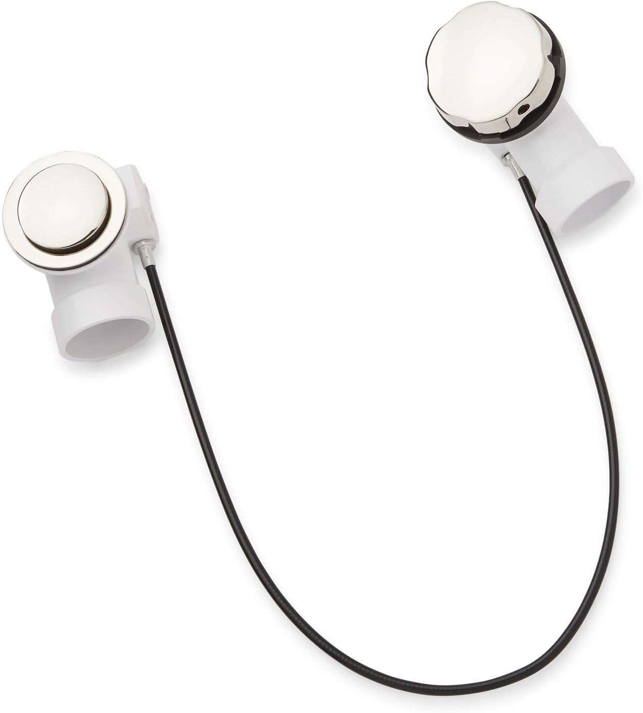 Signature Hardware 446732 PVC Cable Drain and Overflow for 17' - 22' Deep Alcove Tubs - Polished Nickel