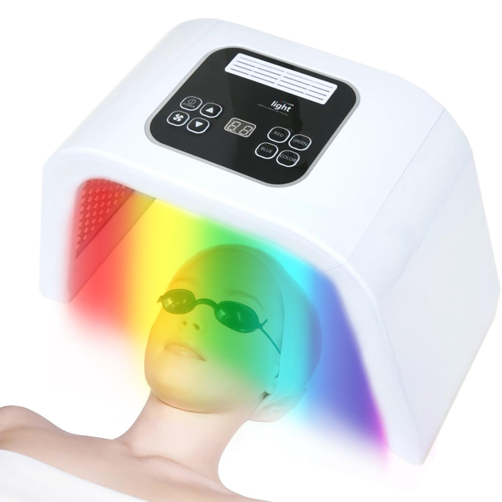 Light Mask - 8 in 1 Color Photon Facial Device for Skin Care, Red & Blue Light for Face, Neck & Body, Rechargeable Home Use (8 in 1 color)