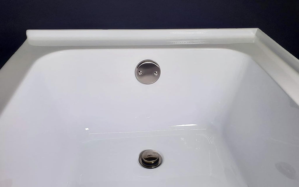 Westbrass A326-07 22-1/2' Brass Bath Waste & Overflow Assembly with Tip-Toe Drain Plug and 2-Hole Faceplate, Satin Nickel
