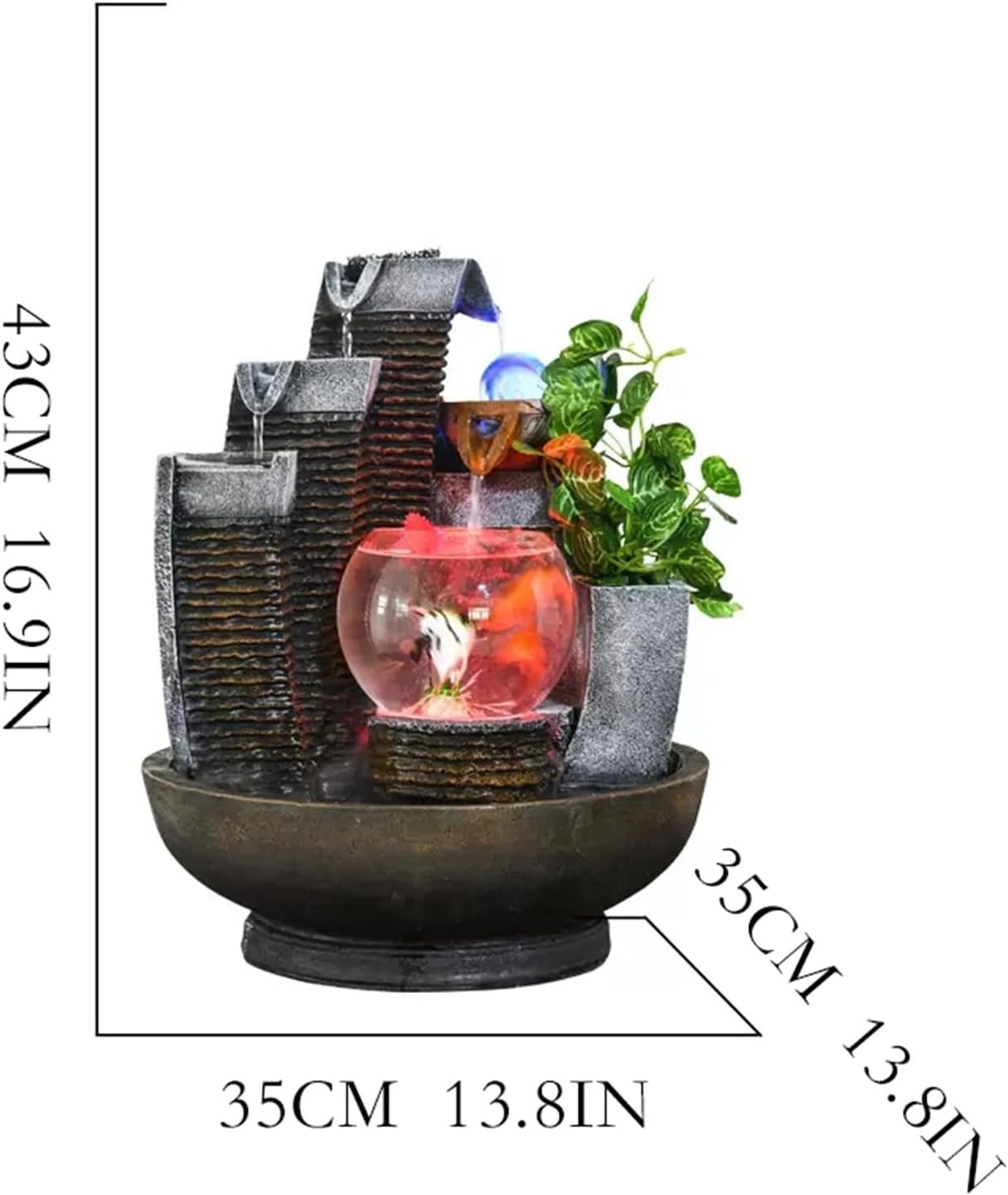 Indoor Fountain Modern Indoor Alpine Water Fountain Turning Ball Living Room Decoration Indoor Humidifier Fish Tank Desktop Decoration Home Decoration Tabletop Fountains