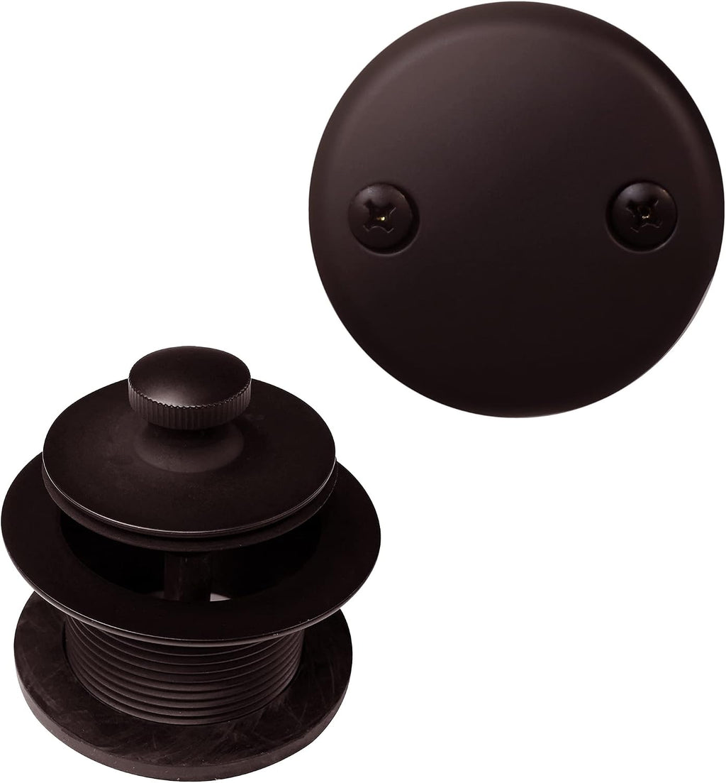 Westbrass 597244-4-12 14' White Poly Tubular Bath Waste & Overflow Assembly with 2-Hole Faceplate and Pull To Close Drain Plug, Oil Rubbed Bronze (4-Pack)