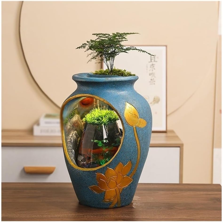 Tabletop Water Fountain, Tabletop Fountain, Desktop Fish Tank Relaxing Ambiance for Home and Office Decor Home Decor