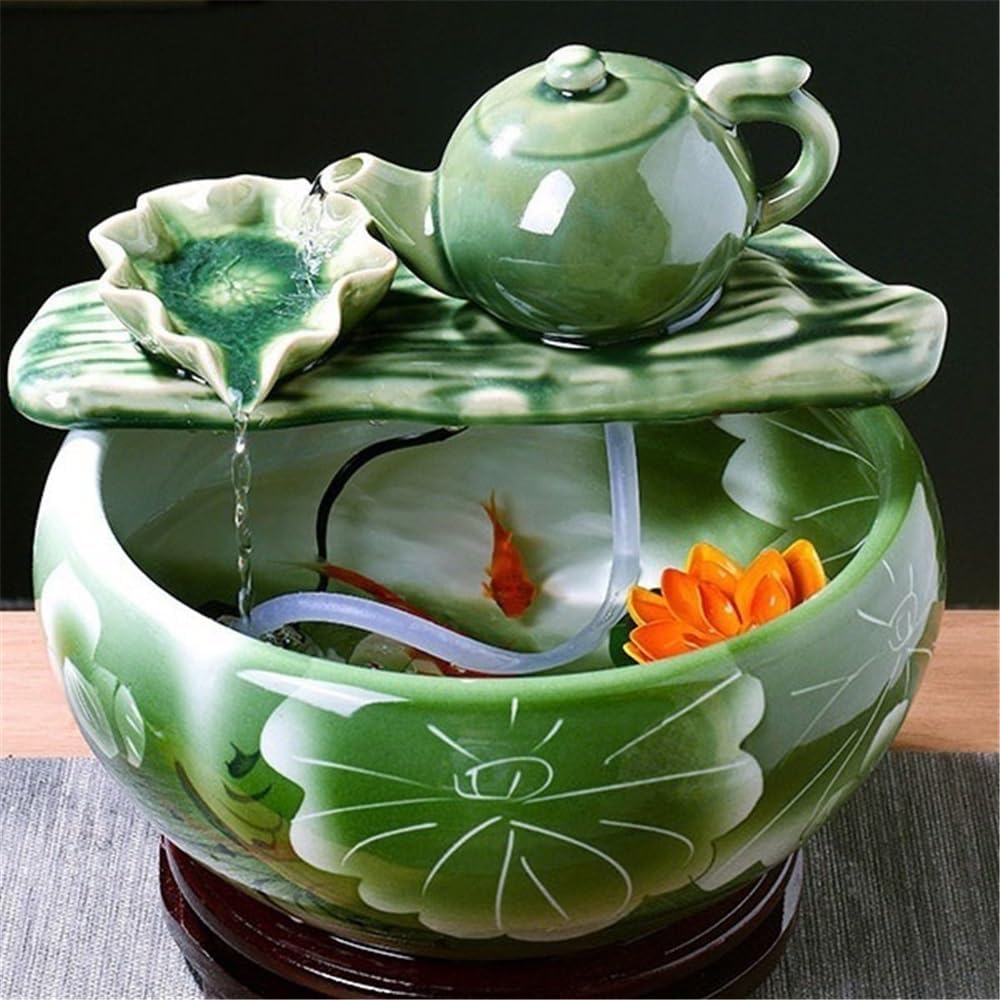 Tabletop Fountain Indoor Water Fountain, Tabletop Waterfall, Desktop Simulation Scenery Decoration(Medium)