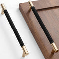 30 Pack 7 1/2 Inch 192 mm Gold and Black Cabinet Handles Cabinet Pulls Aluminum Handles Knurled Drawer Pulls Oxidation Finish with Diamond Pattern 8.6' Length (7.5' Hole Center)