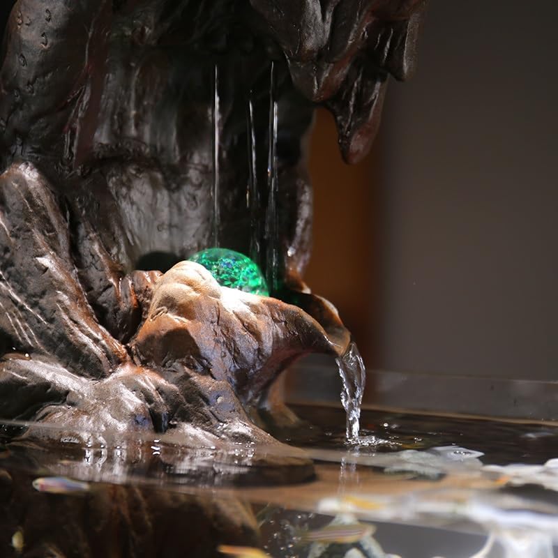 Water Fountains Indoor Living Room Water Ornaments TV Cabinet Circulating Water Rockery Landscaping Desktop Fish Tank Office Porch Decoration Tabletop Fountain