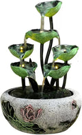 Tabletop Water Fountain Tabletop Fountains Indoor Lotus Leaf Relaxation Fountains Tabletop Waterfall Decoration Fountain Zen Meditation Indoor Waterfall Feature with Pump Indoor Fountain(Small)