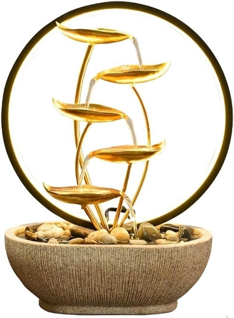 Tabletop Fountain Indoor Tabletop Tiered Water Fountain Meditation Relaxing Small Feature
