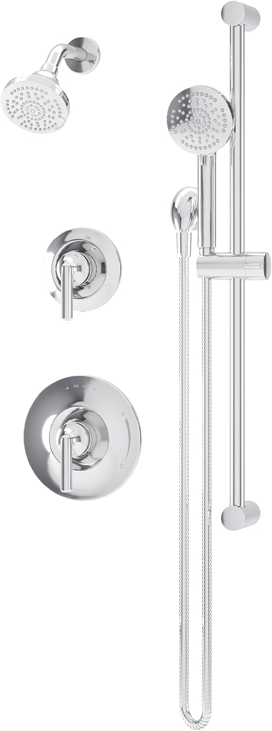 Symmons Birch HydroMersion Double Handle Shower Trim Kit with Hand Spray in Polished Chrome - 599515TRM