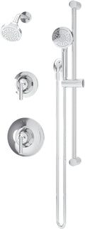 Symmons Birch HydroMersion Double Handle Shower Trim Kit with Hand Spray in Polished Chrome - 599515TRM