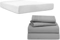 Nestl Queen Sized 8 Inch Green Tea Memory Foam Mattress with 4 Piece Deep Pocket Bed Sheets – Cooling Graphite Mattress in a Box with Extra Soft, Breathable and Cooling Dark Grey Sheets