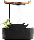 Tabletop Fountain Indoor Waterfall Fountain Chinese Style Portable Tabletop Water Ceramic Circulating Zen Meditation Decoration
