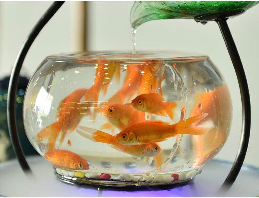Tabletop Fountain Tabletop Fountain Ceramic Lotus Leaf Desktop Fountain Fish Tank with Atomizer Fountain Home Decoration 12.2 Inches Exquisite Decoration