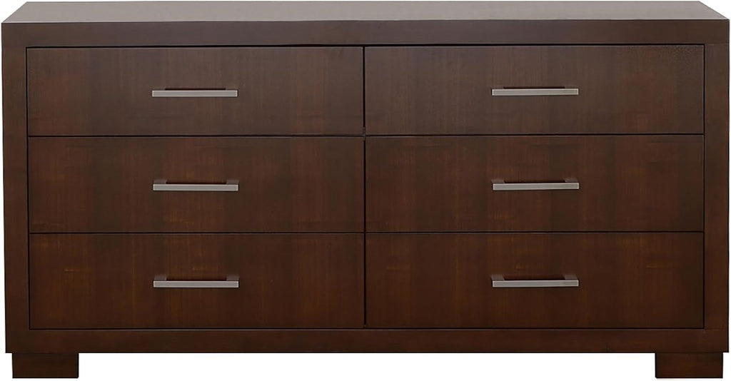 Coaster Home Furnishings Jessica Contemporary 5-Piece Bedroom Set Queen Size LED Panel Bed Frame 43-inch Headboard Cappuccino 200711Q-S5
