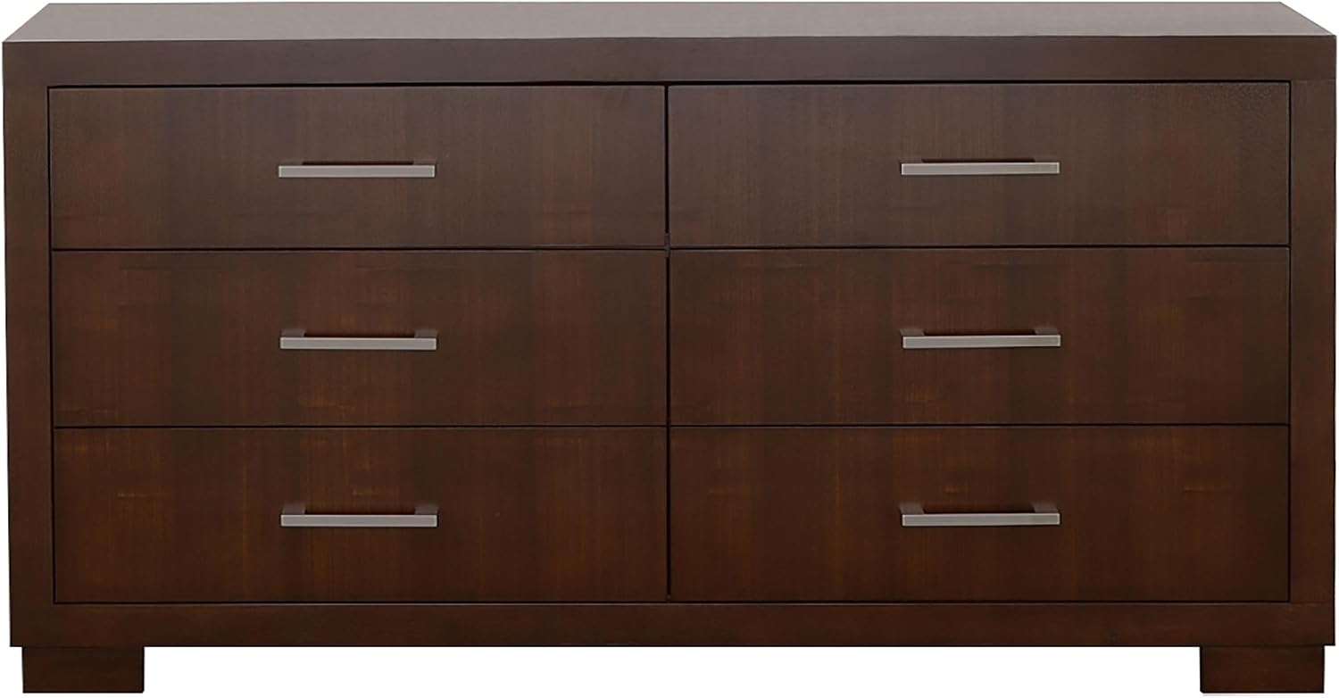 Coaster Home Furnishings Jessica Contemporary 5-Piece Bedroom Set Queen Size LED Panel Bed Frame 43-inch Headboard Cappuccino 200711Q-S5