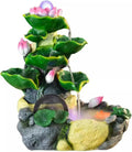 Tabletop Fountain Small Desktop Lotus and Flowing Water Decorations Office Desk Fortune Crystal Ball Fountain Living Room Porch Decorations Desktop Fountain (Size : M)