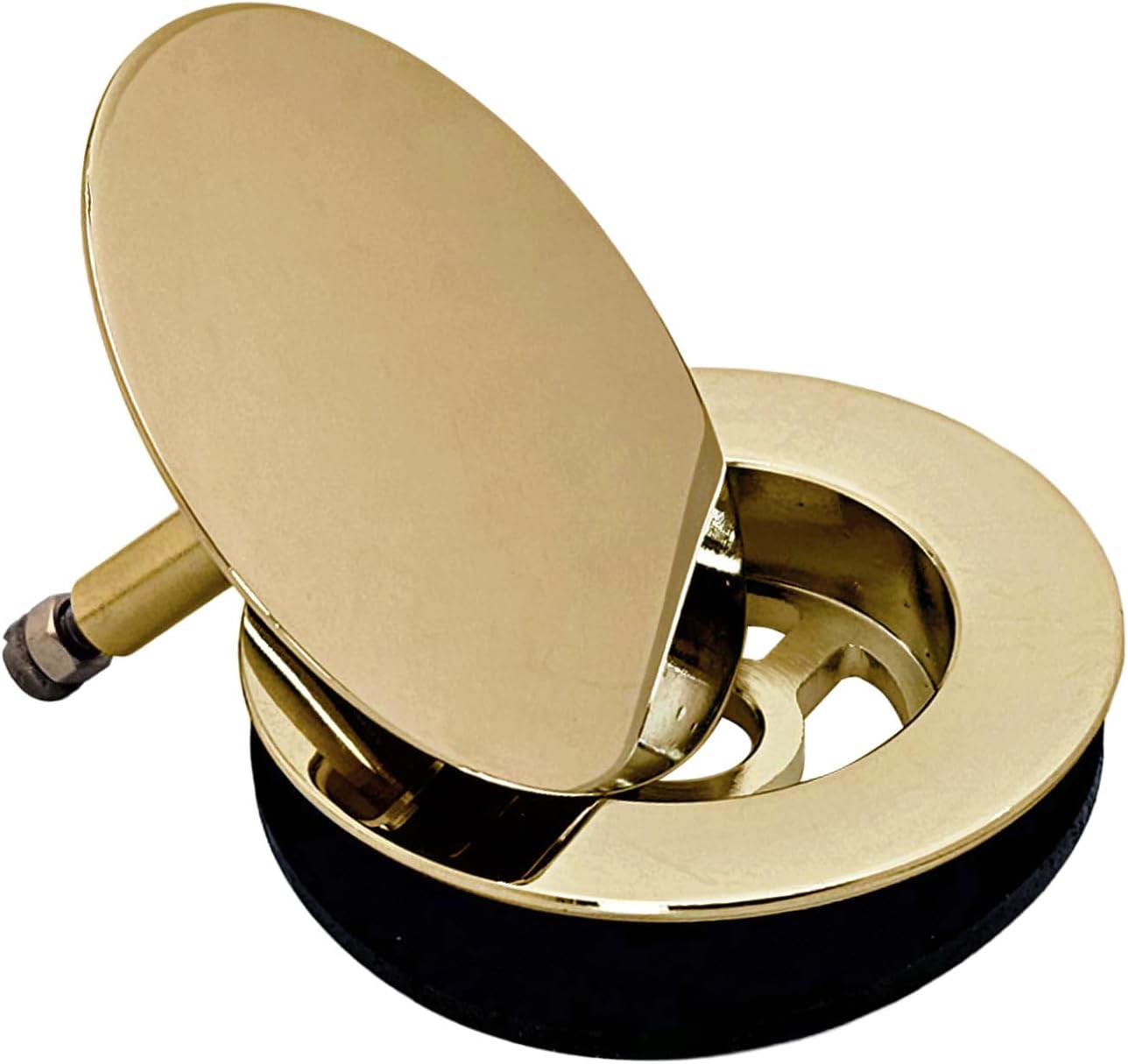 Westbrass D50P27SRE-01 27' Cable Drive Bathtub Drain Trim with Rotary Overflow Cover Knob, Pop-Up Stopper Sch. 40 PVC Fittings, Polished Brass