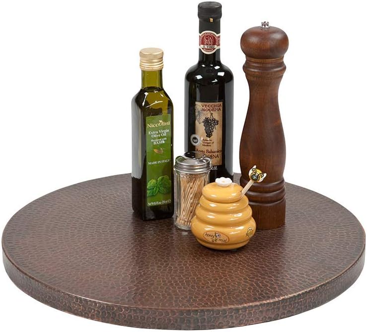 Premier Copper Products LS18DB 18-Inch Hand Hammered Copper Lazy Susan, Oil Rubbed Bronze