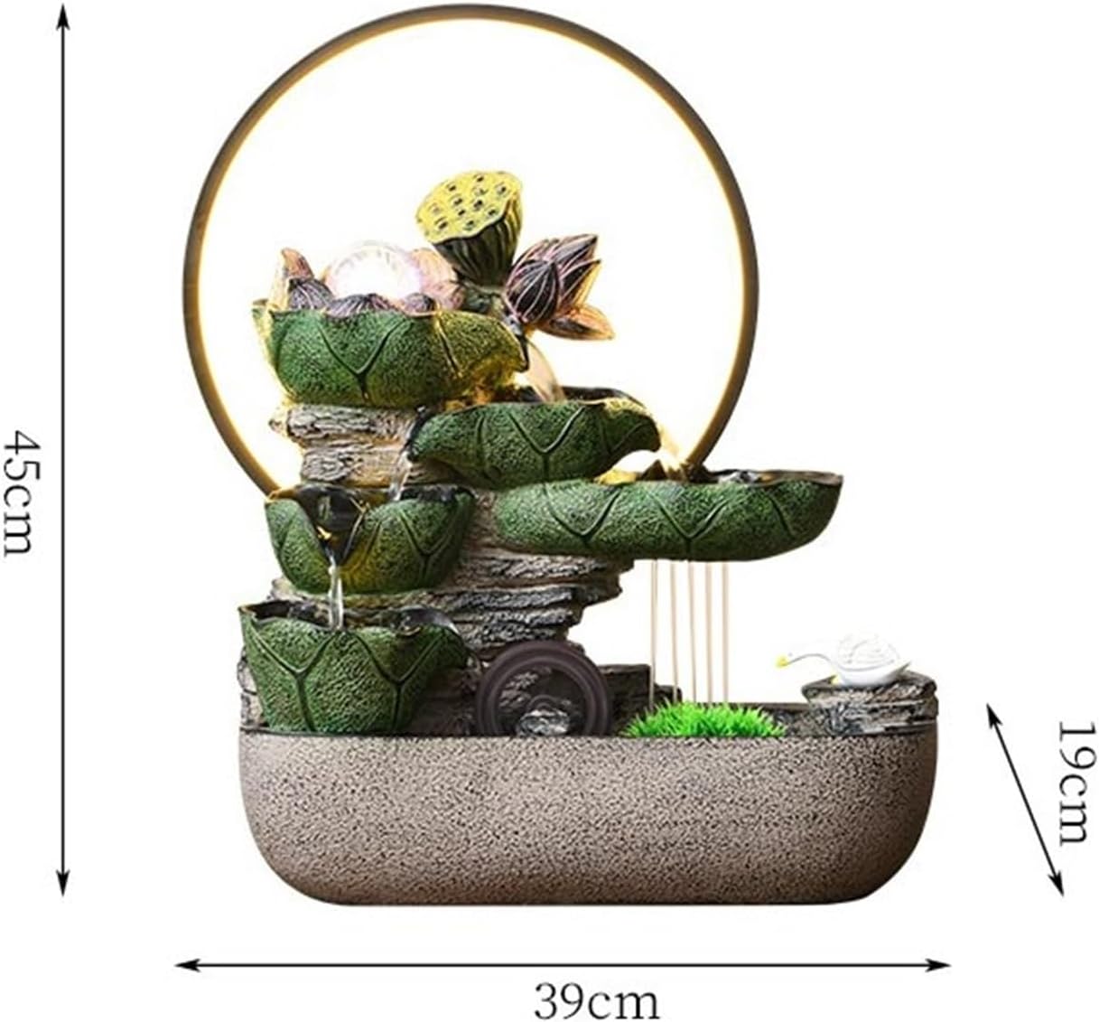 Tabletop Fountain Indoor Fountain, Chinese-Style Flowing Water Ornaments, Feature for Home Office Decor