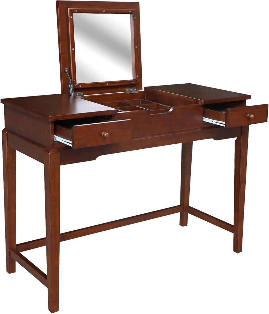 International Concepts Vanity Table with Vanity Bench Esspresso