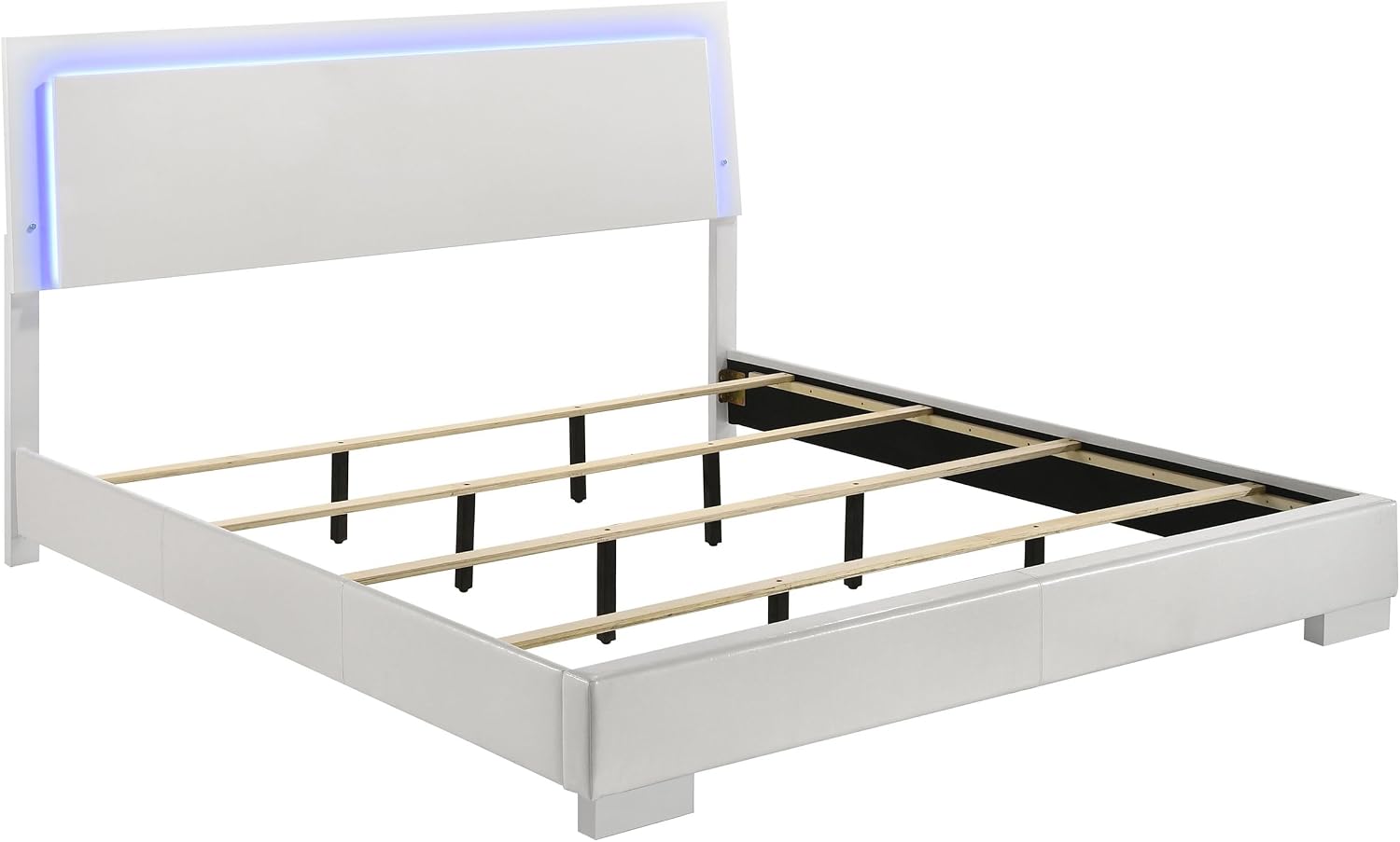 White High Gloss 5-piece Eastern King Bedroom Set