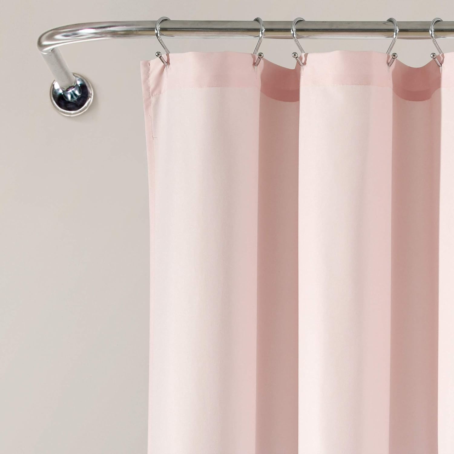 Lush Decor Tulle Skirt Colorblock Shower Curtain Single 72' W x 72' L Blush & White - Fabric Shower Curtains for Bathroom - Cute Bathroom Curtain (Pack of 6)