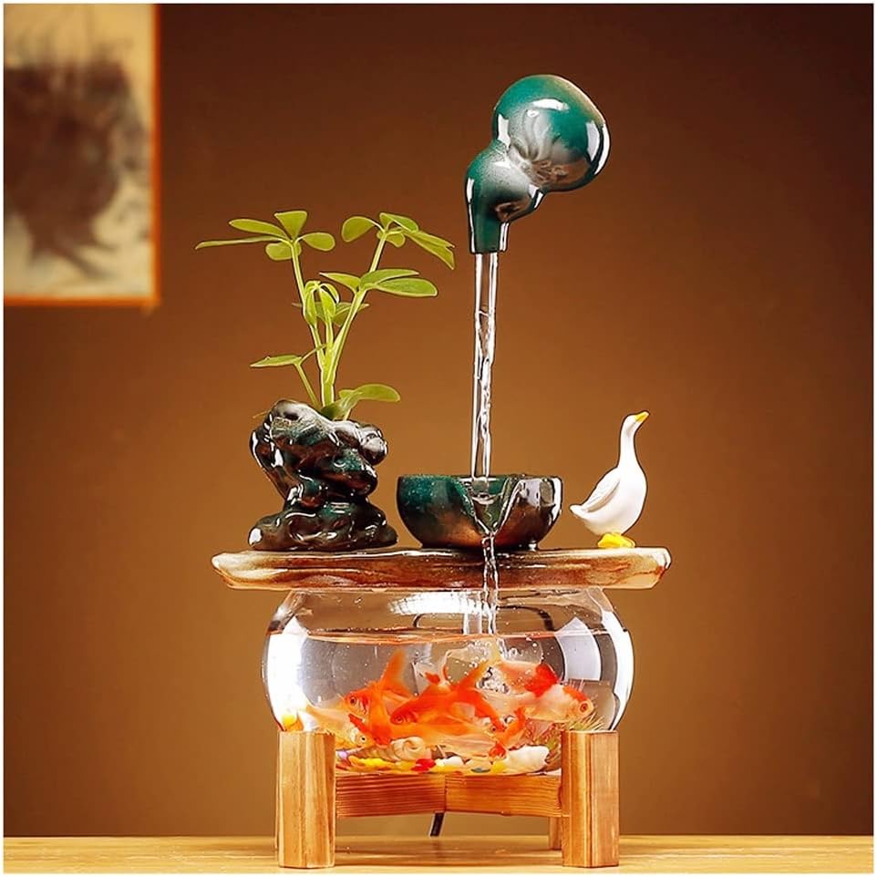 House Decorative Items Tabletop Fountain Circulating Water Fountain Home Lucky Water Decoration Office Living Room Desktop Fish Tank Tabletop Waterfall Founta,B