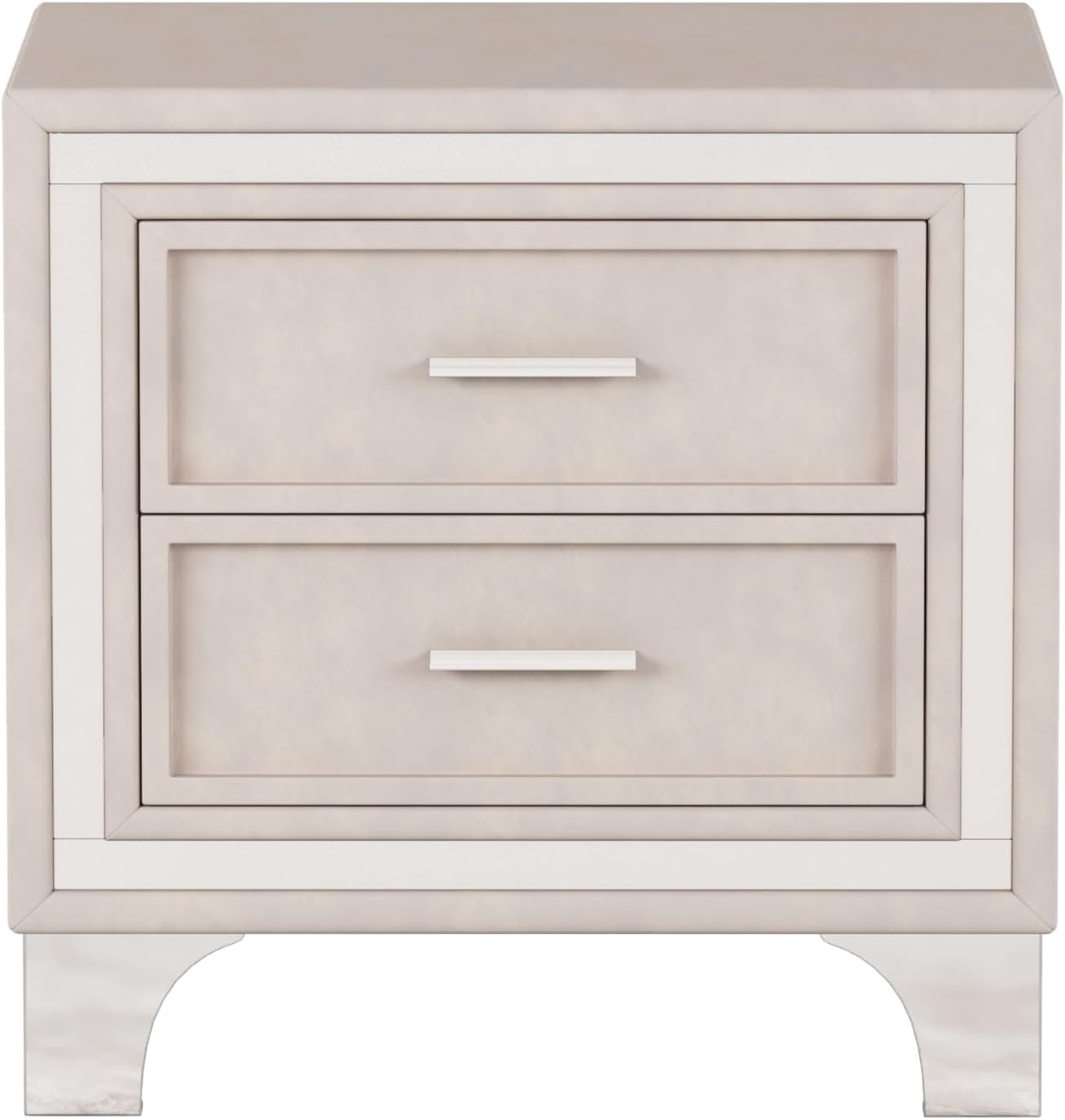 VilroCaz Elegant Velvet Design 3-Pieces Bedroom Sets, Modern Queen Size Platform Bed with 2 Nightstands, Bedside Table, Rivet Design Tufted Headboard