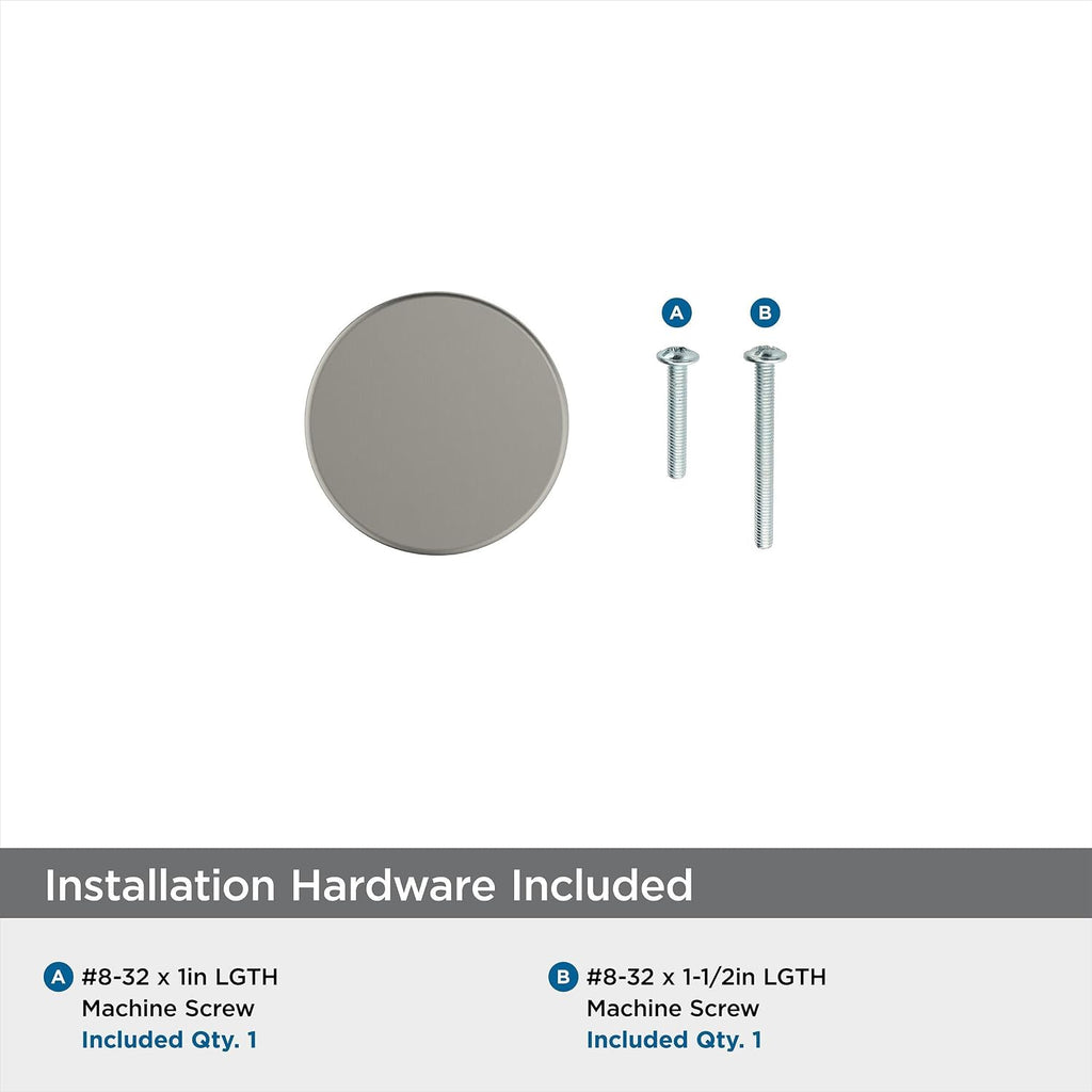 Amerock Versa 1-3/8 inch (35mm) Diameter Satin Nickel Cabinet Knob - 25 Pack