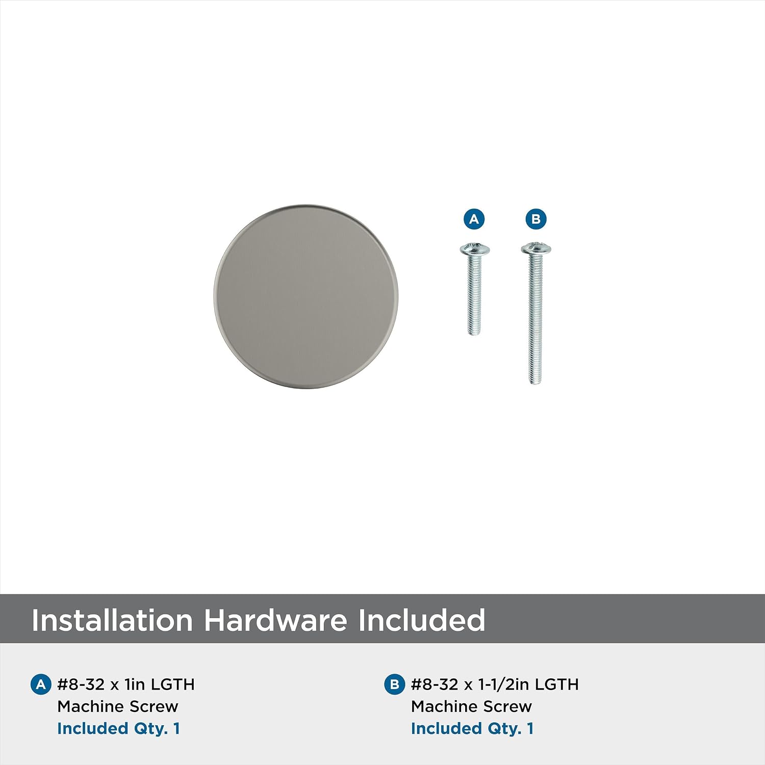 Amerock Versa 1-3/8 inch (35mm) Diameter Satin Nickel Cabinet Knob - 25 Pack