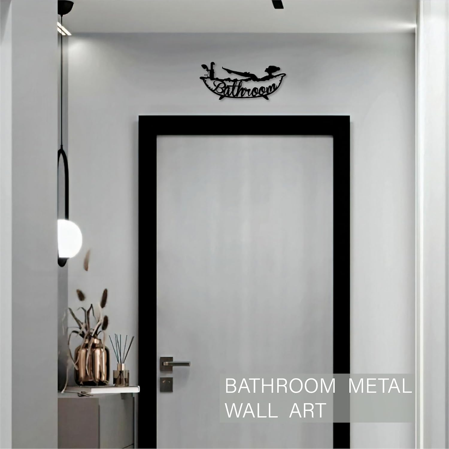 Metal Bathroom Sign, Bathroom Signs Decor 45' x 18.81', Modern Farmhouse Wall Art Decor, Ideal Housewarming Gift