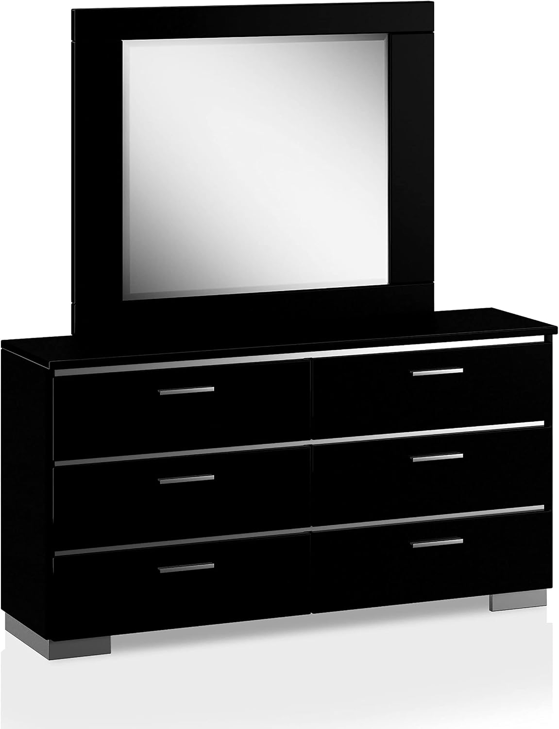 HOMES: Inside + Out Linsey Contemporary Wood 5-Piece King Bedroom Set, Box Spring Required, Black