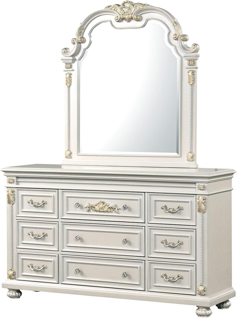 First of a Kind Cosmos Furniture Destiny White Queen 5 Piece Bedroom Set