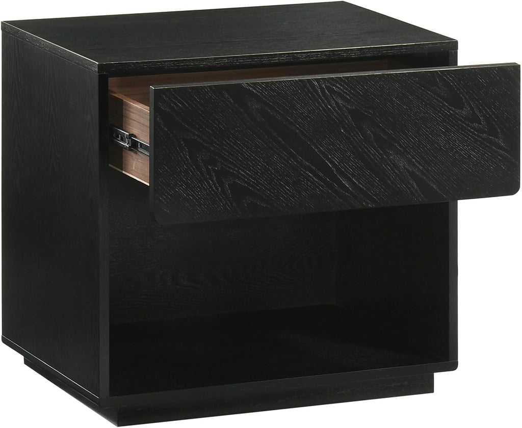Armen Living Petra Queen 4 Piece Wood Bedroom Set in Black Finish
