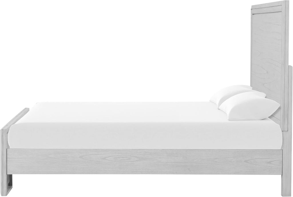 Furniture of America Babsi Modern Wood 5-Piece Bedroom Set with Greek Key Pull, USB Chargers on Nightstand, Felt-Lined Top & Cedarwood-Lined Bottom Drawers, Box Spring Needed, Queen, Rustic White