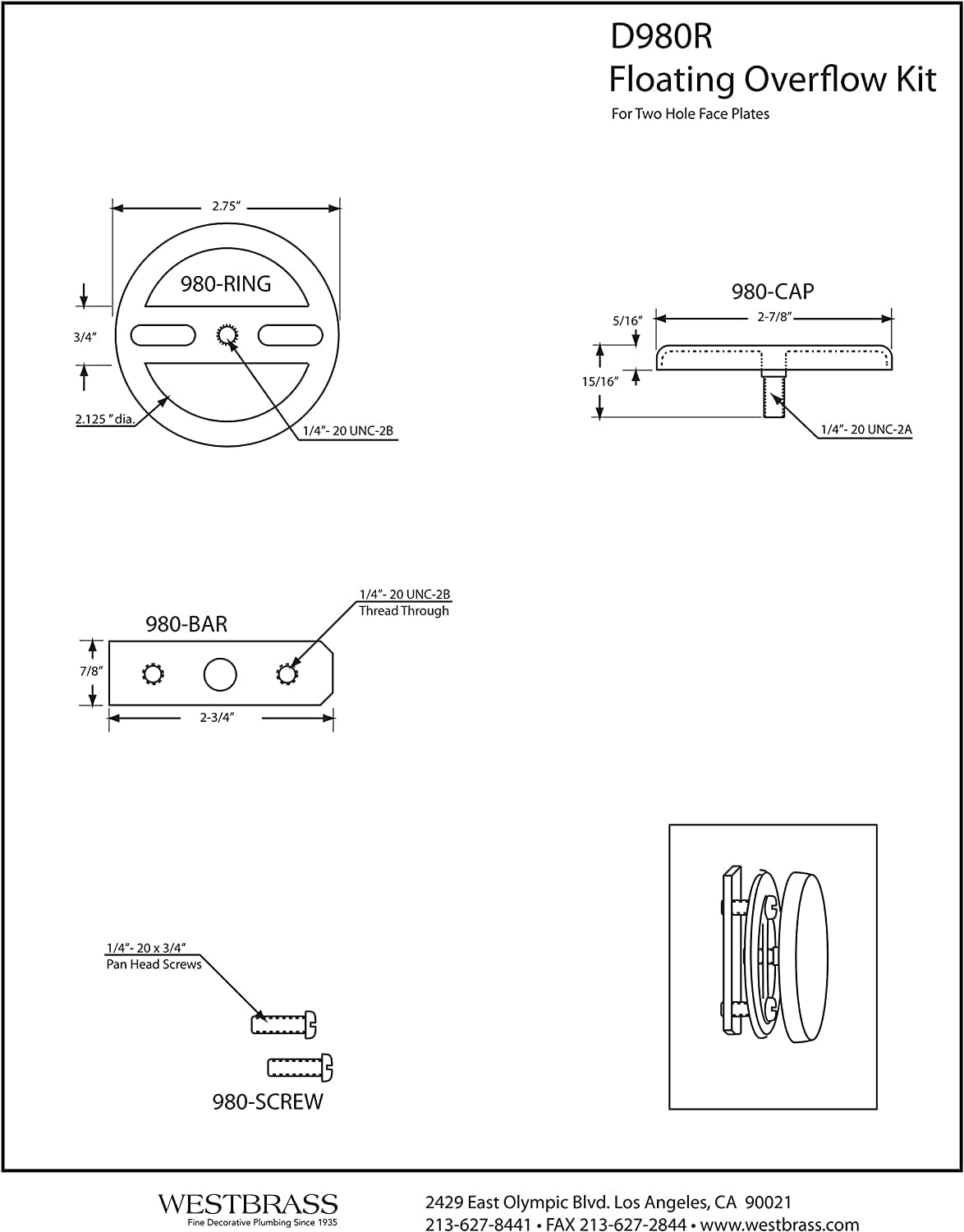 Westbrass 22-1/2' Twist & Close Bath Waste & Overflow with No-Hole Faceplate, Satin Nickel, D3221HK-07