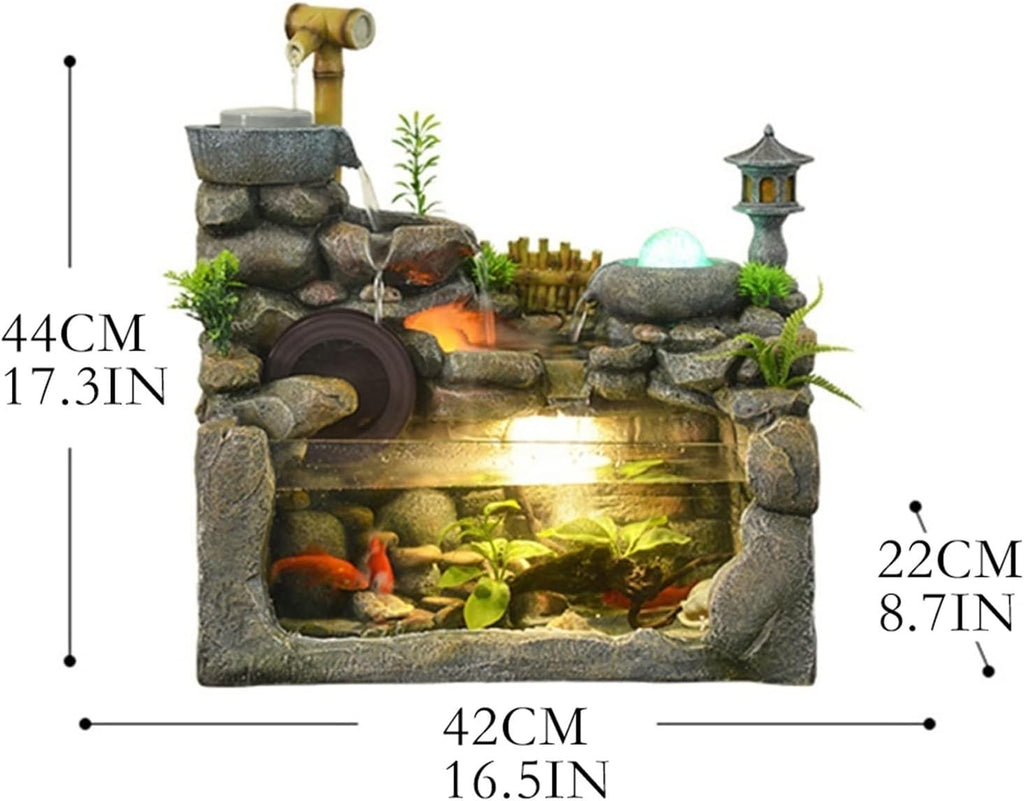 Desktop Fountain Tabletop Fountain Rockery Fountain Living Room Office Desktop Humidifier Waterscape Ornament Bedroom Desktop Fish Tank Waterfall Fountain