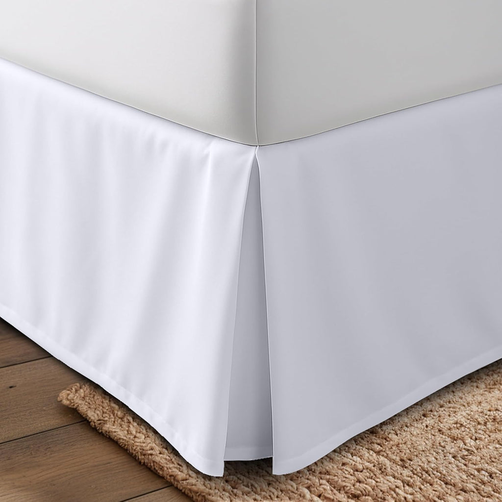 Utopia Bedding Queen Bed Skirt - 20 Pack - Soft Quadruple Pleated Ruffle - Easy Fit with 16 Inch Tailored Drop - Hotel & B&B Quality, Shrinkage and Fade Resistant (Queen, White)