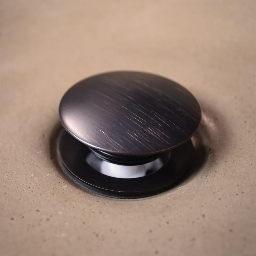 Native Trails DR130-MB 1.5' Push to Seal Dome Drain, Matte Black