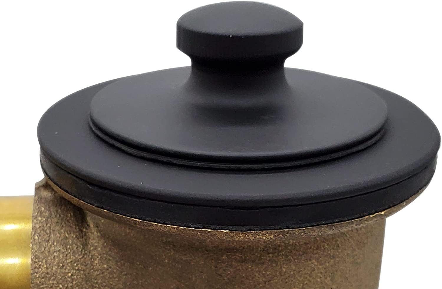 Westbrass D94K-50-62 Twist & Close Bathtub Drain Stopper with 2-Hole Faceplate and Adapter Bushing, Matte Black (50-Pack)