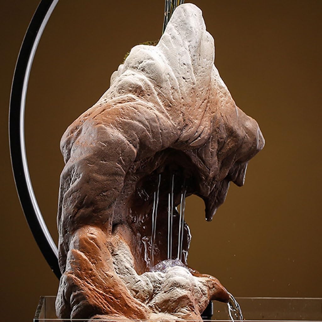 Waterfall Fountain Indoor Home Water Fish Tank Ornaments Living Room Desktop Chinese Rockery Wheel Circulation Fountain Table Top Water