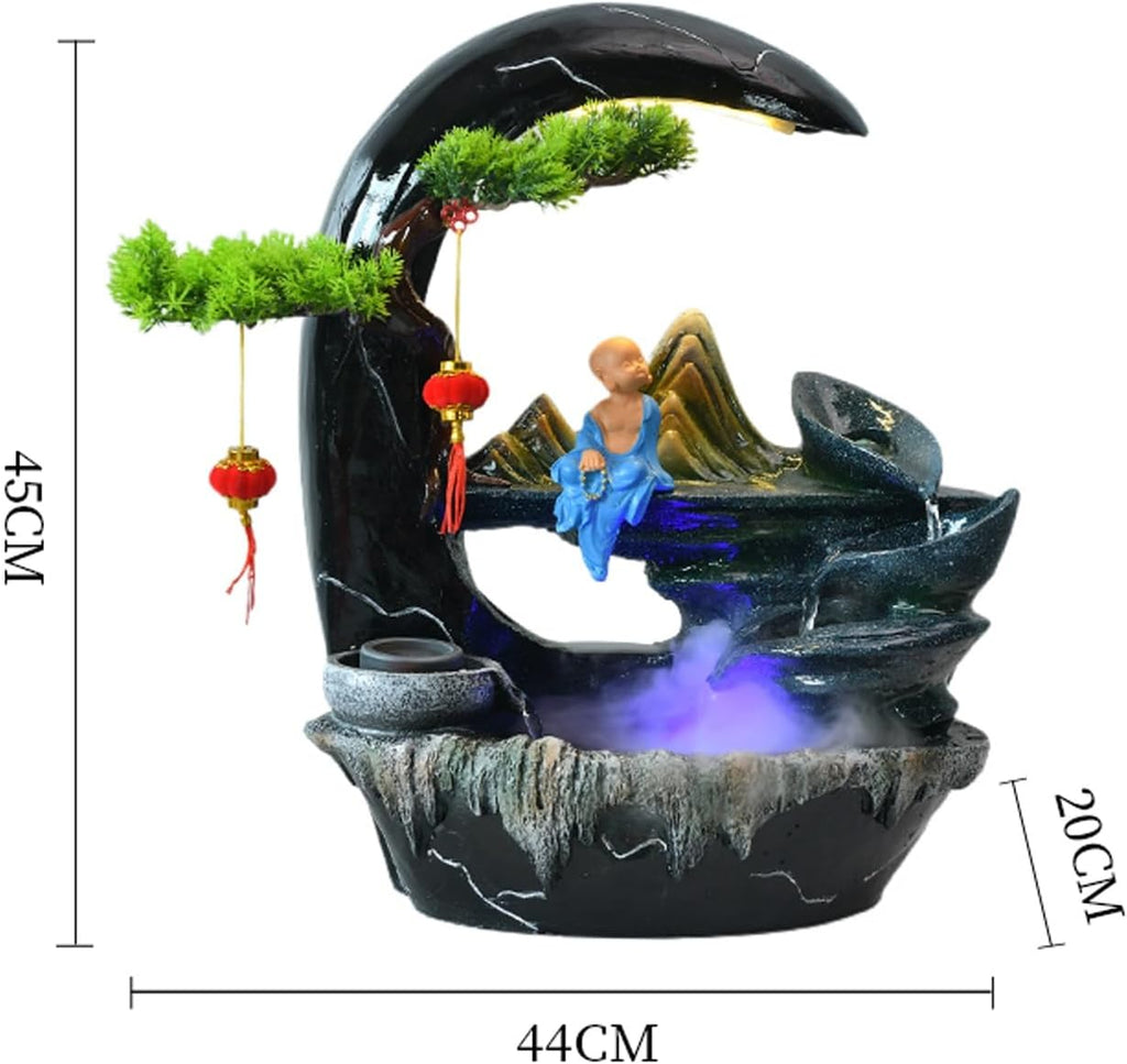 Tabletop Fountain Rocky Mountain Flowing Water Fountain Living Room High Mountain Circulating Water Humidifier Office Front Desk Desktop Decoration Desktop Fountain (Color : 06)